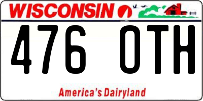 WI license plate 476OTH