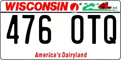 WI license plate 476OTQ