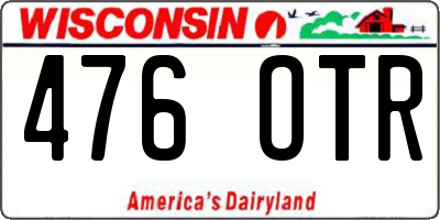 WI license plate 476OTR