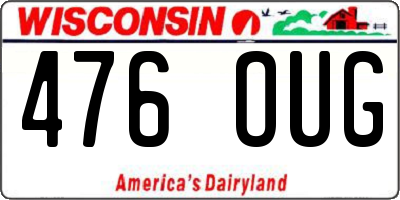 WI license plate 476OUG
