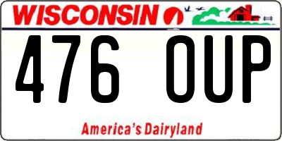 WI license plate 476OUP