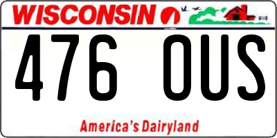 WI license plate 476OUS