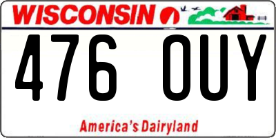 WI license plate 476OUY