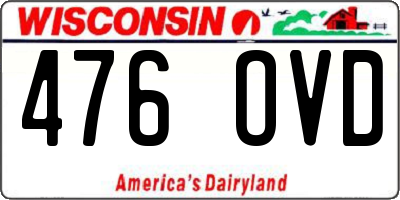 WI license plate 476OVD
