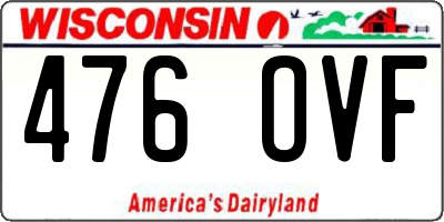 WI license plate 476OVF