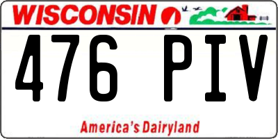 WI license plate 476PIV
