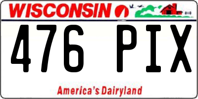 WI license plate 476PIX