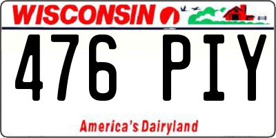 WI license plate 476PIY