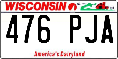 WI license plate 476PJA