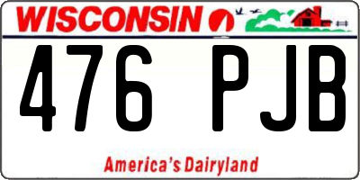 WI license plate 476PJB