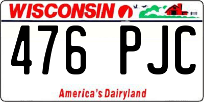 WI license plate 476PJC