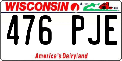 WI license plate 476PJE