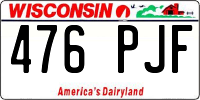 WI license plate 476PJF