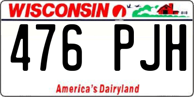 WI license plate 476PJH
