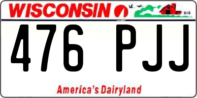 WI license plate 476PJJ