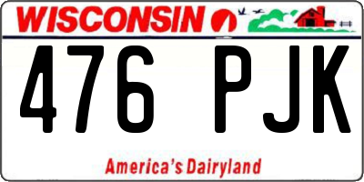WI license plate 476PJK