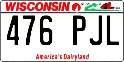 WI license plate 476PJL