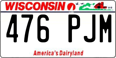 WI license plate 476PJM