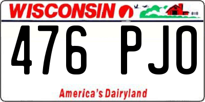 WI license plate 476PJO