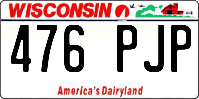 WI license plate 476PJP