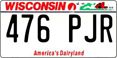 WI license plate 476PJR