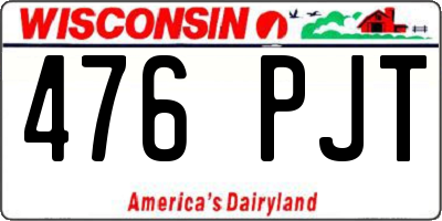 WI license plate 476PJT