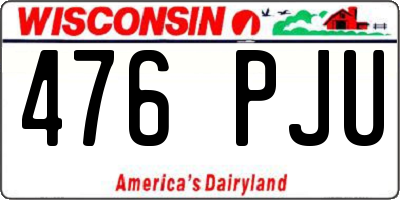 WI license plate 476PJU