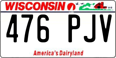 WI license plate 476PJV