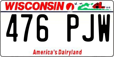 WI license plate 476PJW