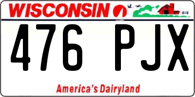 WI license plate 476PJX
