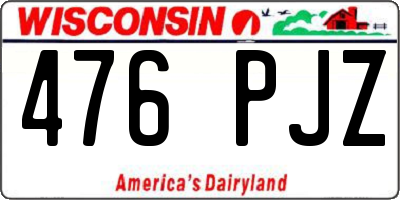 WI license plate 476PJZ