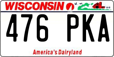 WI license plate 476PKA