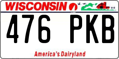 WI license plate 476PKB