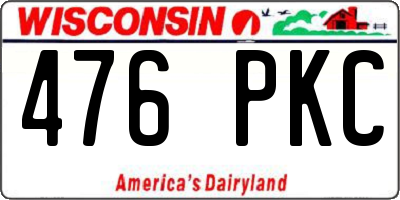 WI license plate 476PKC