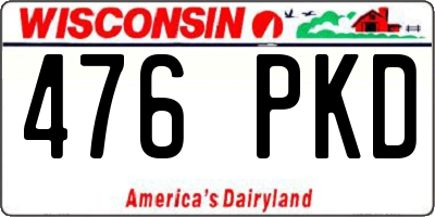 WI license plate 476PKD
