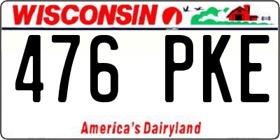 WI license plate 476PKE