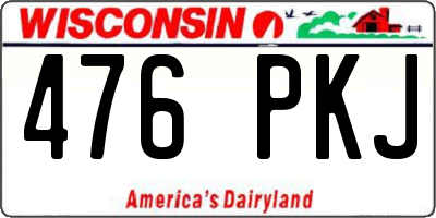 WI license plate 476PKJ