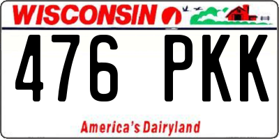WI license plate 476PKK