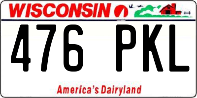 WI license plate 476PKL