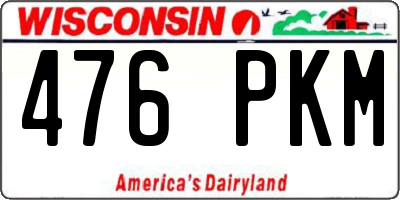 WI license plate 476PKM