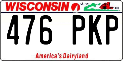 WI license plate 476PKP