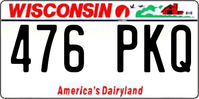 WI license plate 476PKQ
