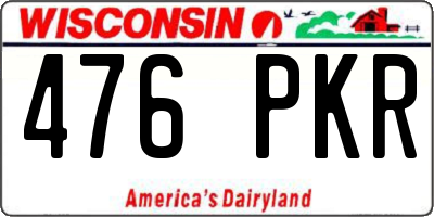WI license plate 476PKR