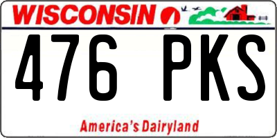WI license plate 476PKS