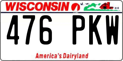 WI license plate 476PKW