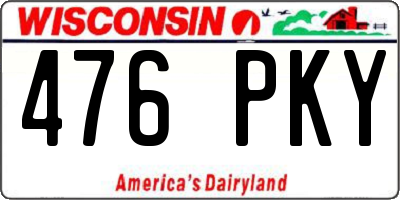 WI license plate 476PKY