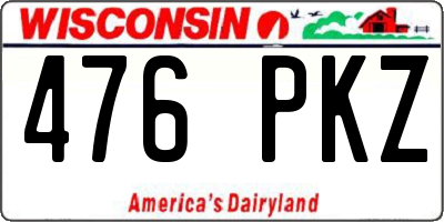 WI license plate 476PKZ
