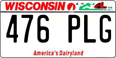 WI license plate 476PLG