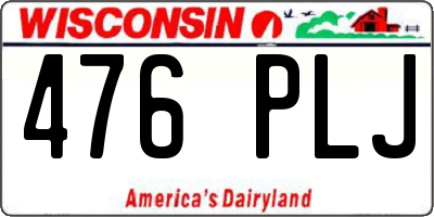 WI license plate 476PLJ