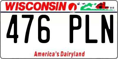 WI license plate 476PLN
